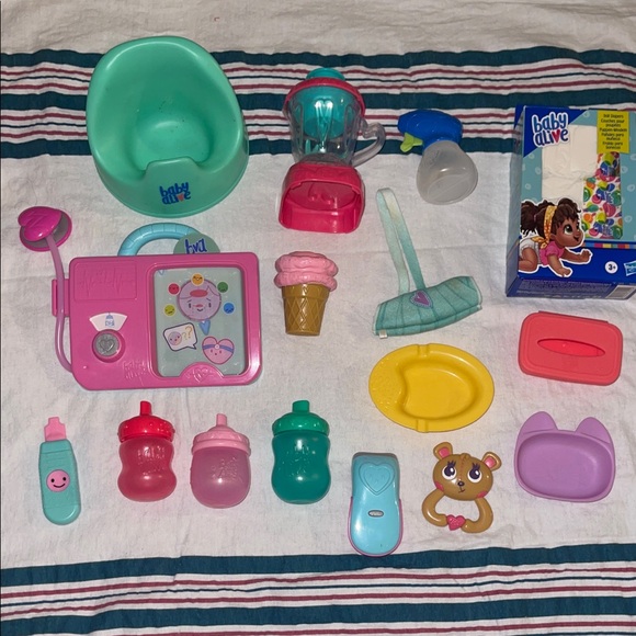 Baby Alive Doll Accesorios Potty Bottles Diapers ice cream Rattle Colorful Toy - Picture 1 of 6